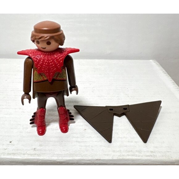 Playmobil Lot Of 2 Knight & Red Dragon Figures With Accessories - Picture 8 of 11